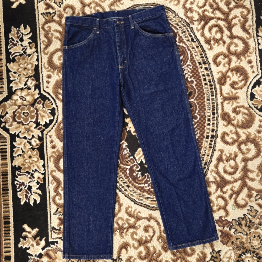 Wrangler Rustler Denim Blue Jeans Cotton Western Bootcut High Waist 80s 90s